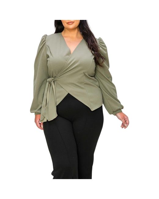 L I V D Green Yelena Wrap Top