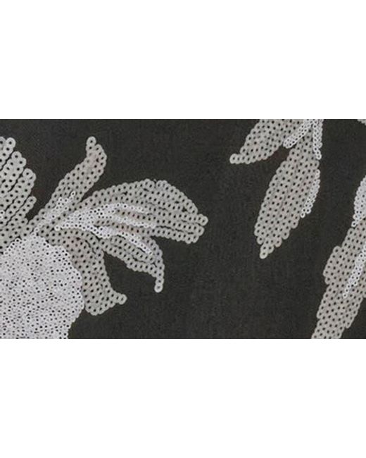 Donna Karan Multicolor Sequin Floral Sheath Gown