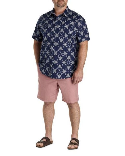 Synrgy by DXL Blue Big & Tall Bandana Print Sport Shirt for men