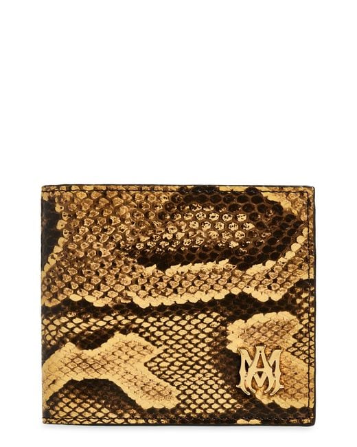 Amiri Metallic Python Embossed Bifold Wallet for men