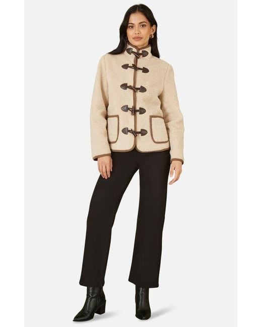 Yumi' Natural Tailored Borg Toggle Jacket
