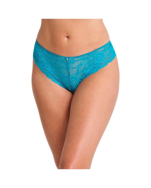 Montelle Intimates Blue Brazilian Lace Panties