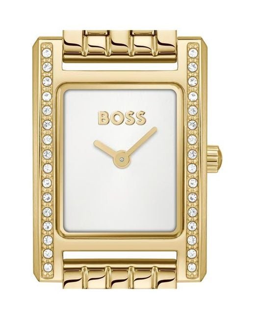 Boss Metallic Lucy Precious Rectangular Watch, 18.5Mm