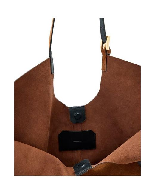 AllSaints Brown Ara East West Suede Tote