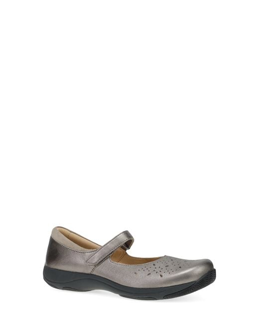 Dansko Gray Stacy Wide Mary Jane Flat