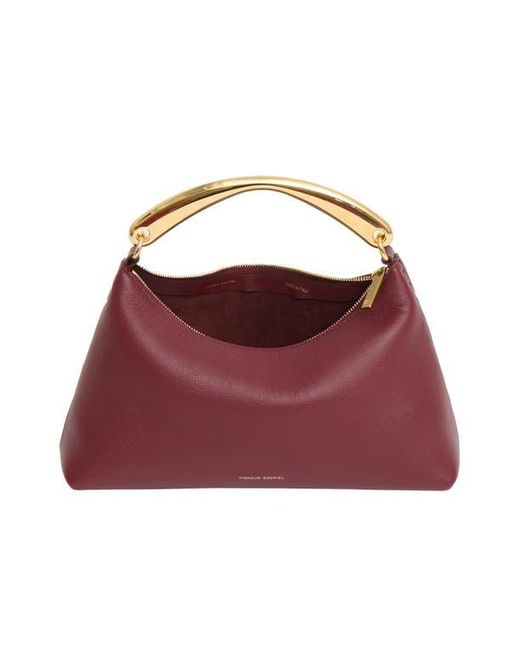 Mansur Gavriel Purple Rhea Metal Handle Leather Bag