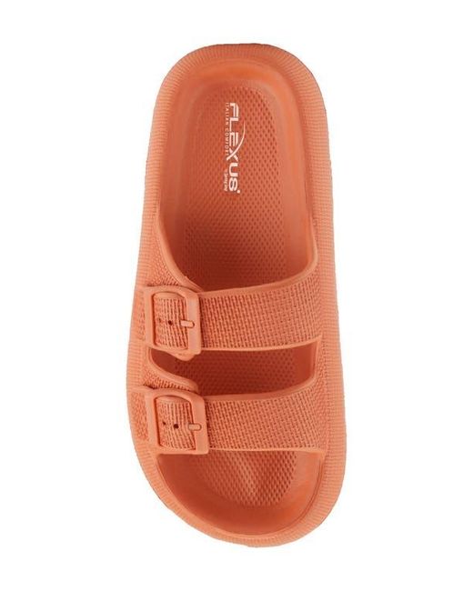 Flexus by Spring Step Orange Bubbles Waterproof Slide Sandal