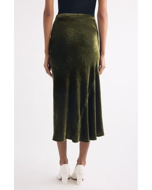 Dries Van Noten Black Smila Twist Front Velvet Midi Skirt