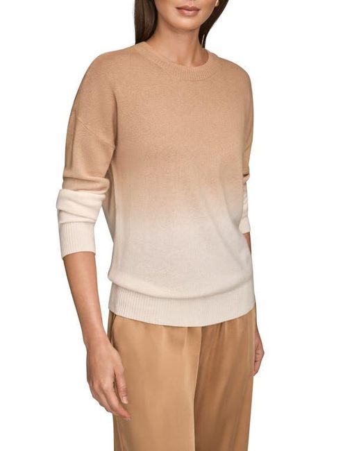 Donna Karan White Ombré Crewneck Sweater