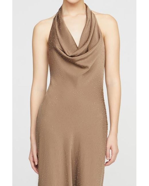 Halston Heritage Natural Sid Satin Gown