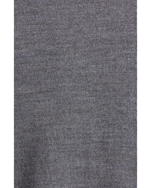 Simone Rocha Gray Classic Long Sleeve Merino Wool & Silk Cardigan With Faux Pearl Detail