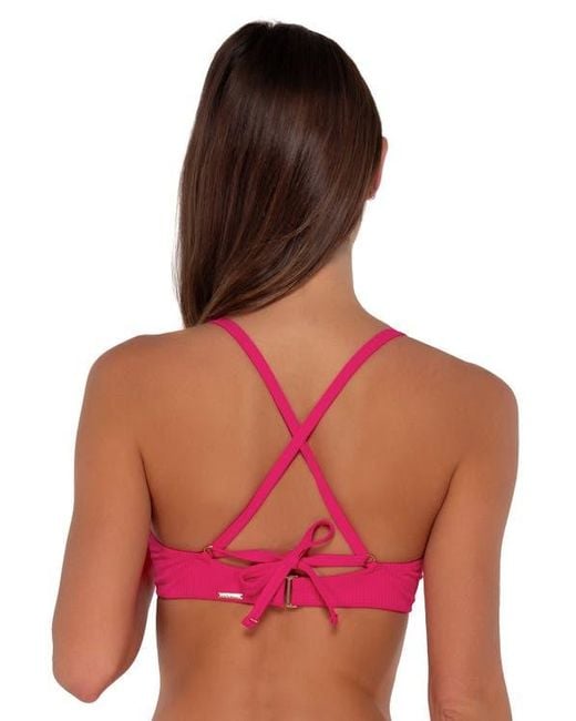 Sunsets Red Brooke U-Wire Bikini Swimsuit Top