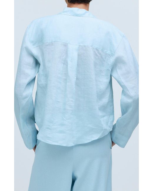 Madewell Blue Resort Ramie Button-up Shirt
