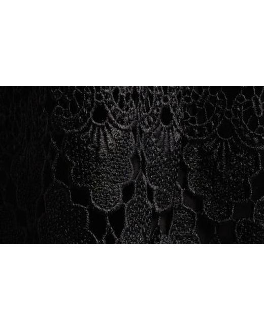 FRAME Black The Lace Button Front Dress