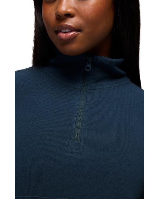 Prana Blue Willow West Crop Half-Zip Sweatshirt