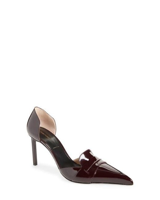 Tom Ford Brown D'Orsay Loafer Pointed Toe Pump