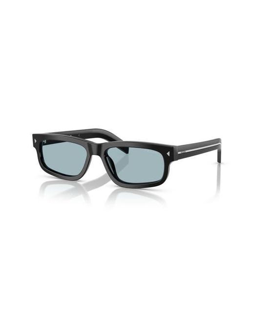 Prada Blue 57Mm Rectangular Optical Glasses for men