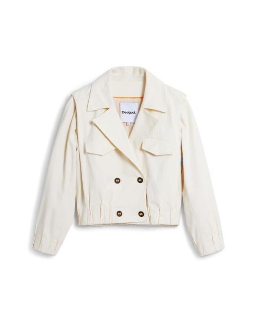 Desigual Natural Double Breasted Crop Jacket