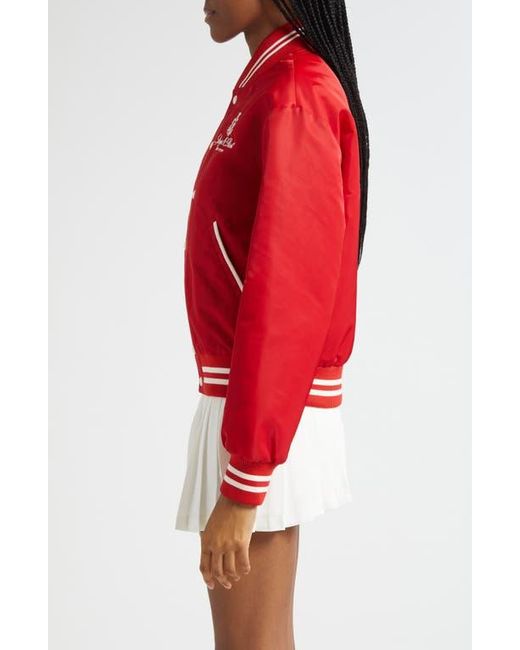Sporty & Rich Red Vendome Nylon Varsity Jacket