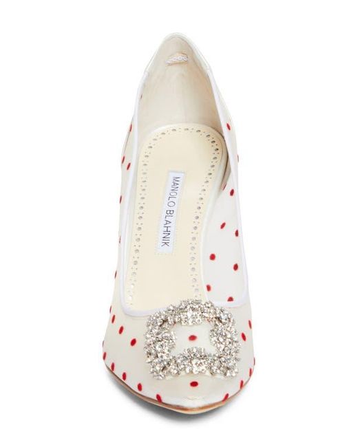 Manolo Blahnik White Hangisi Pump