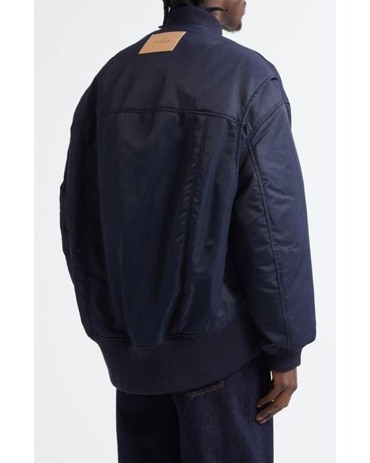 J.W. Anderson Blue Curved Hem Oversize Bomber Jacket for men