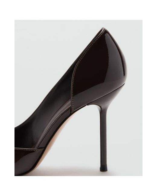Mango Black Half D'Orsay Pointed Toe Pump