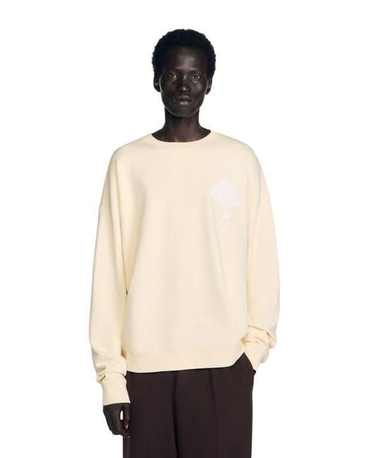 Sandro Natural Sweatshirt With Flower Patch for men