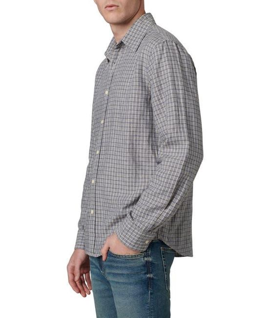 Joe's Jeans Gray Oliver Plaid Linen Blend Button-Up Shirt for men