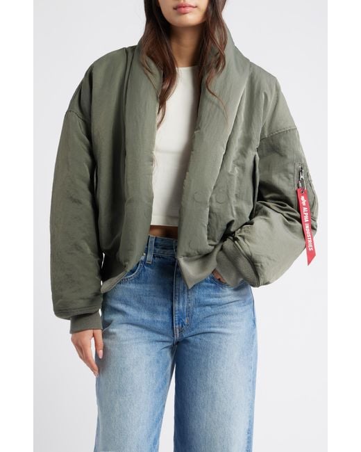 Alpha Industries Multicolor Shawl Collar Down Flight Jacket