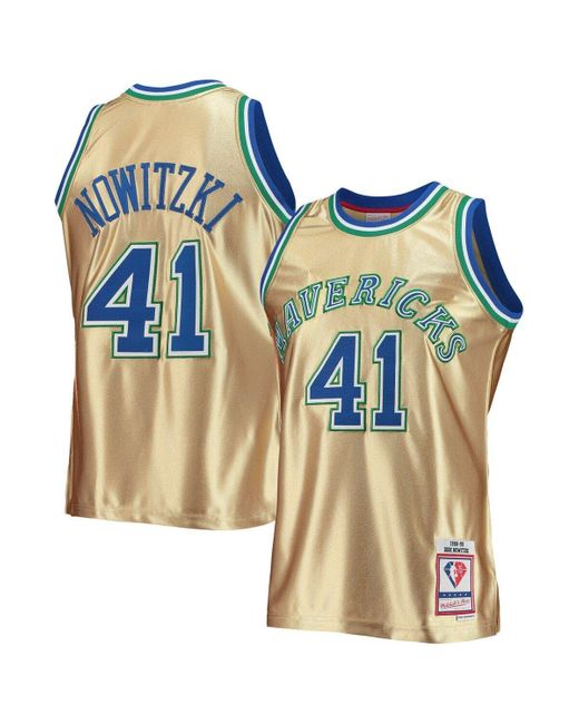 Mitchell & Ness Dirk Nowitzki Gold Dallas Mavericks 75th Anniversary