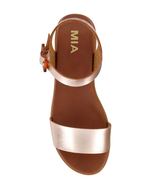 MIA Brown Peyton Ankle Strap Sandal