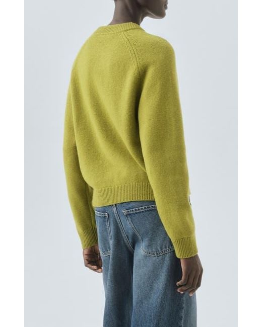 Mango Blue Crewneck Raglan Sleeve Sweater