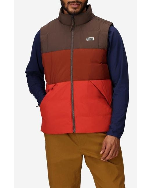 Marmot Red Ares Packable Recycled Nylon 700 Fill Power Down Puffer Vest for men