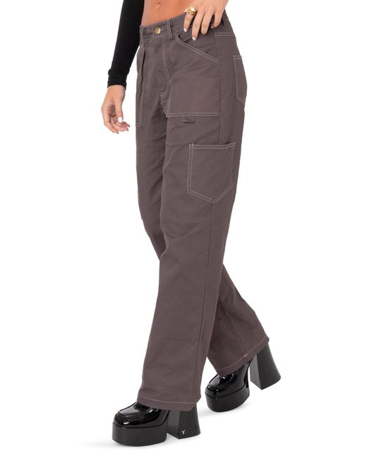 Edikted Ada Low Rise Cargo Pants in Black Lyst