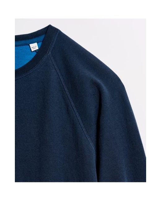 Billy Reid Blue Long Sleeve Cotton & Modal Crewneck T-Shirt for men