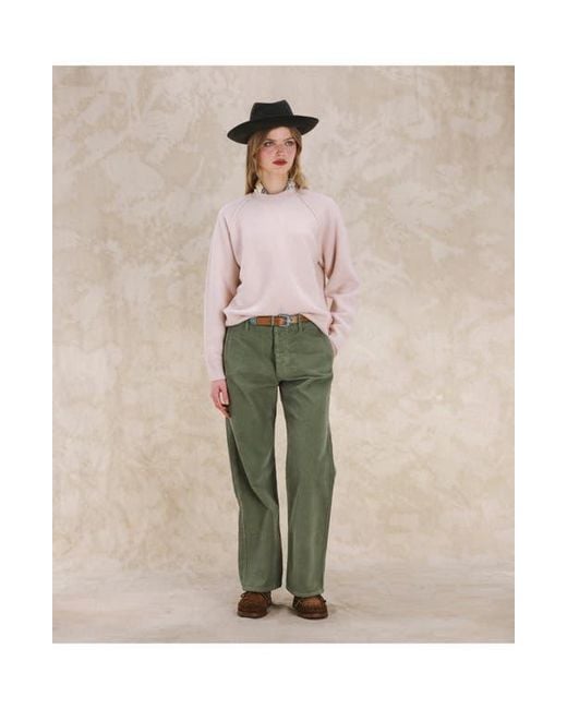 Fortela Natural Harvard Wool Raglan Sleeve Crewneck Knit