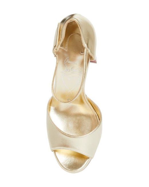 Christian Louboutin Sandaloo Metallic Peep Toe Platform Sandal