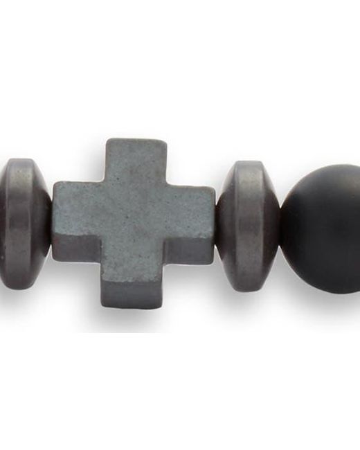 Caputo & Co. Black Hematite & Onyx Cross Bracelet for men