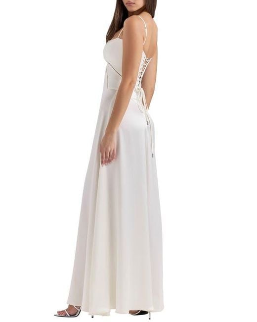 white long corset dress Ivory Maxi Corset Dress