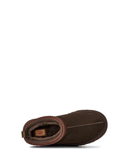 Ugg Brown Tazz Ii Genuine Shearling Lined Platform Slipper