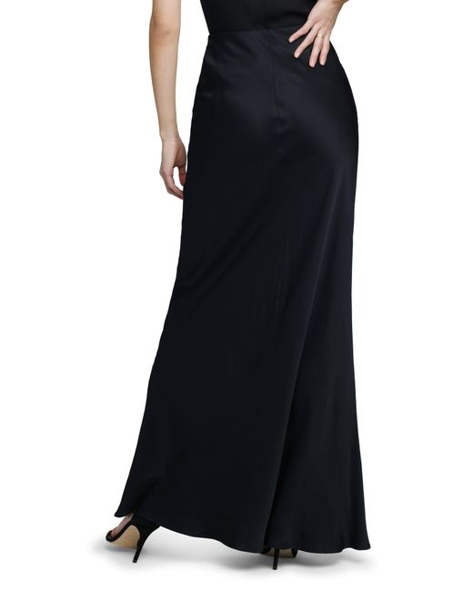 L'Agence Black Zeta Satin Maxi Skirt