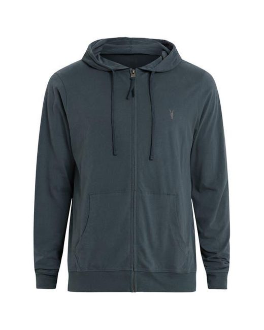 AllSaints Blue Brace Zip Hoodie for men