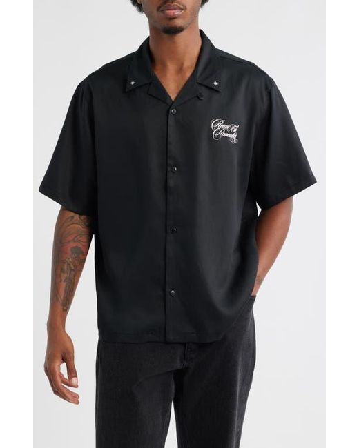 PacSun Black Roam Short Sleeve Button-Up Resort Shirt for men