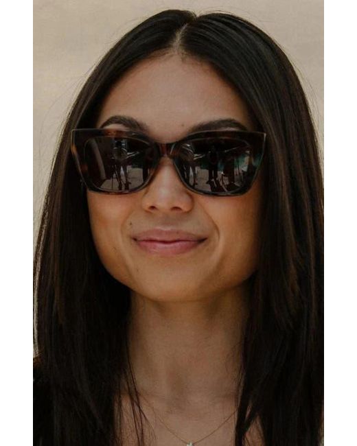 Mohala Eyewear Brown Kai 55Mm Medium Bridge Wide Width Polarized Square Sunglasses