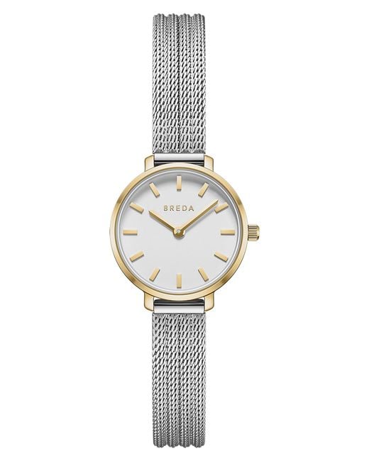 Breda Metallic Beverly Mesh Strap Watch, 25Mm