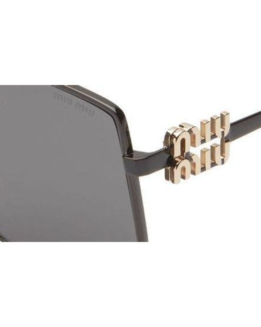 Miu Miu Gray 69mm Oversize Shield Sunglasses