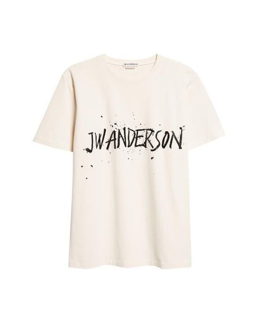 J.W. Anderson White Circular Logo Graphic T-Shirt for men