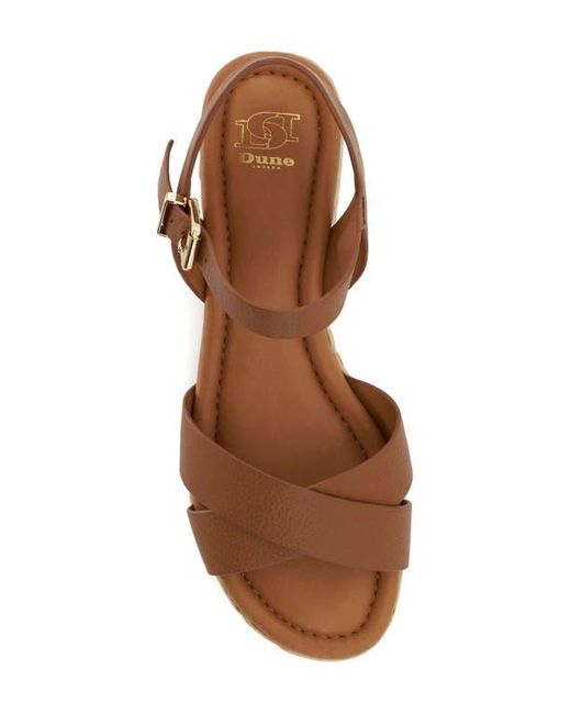 Dune Brown Linnie Platform Wedge Sandal