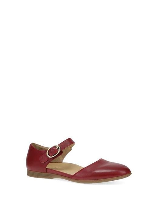 Dansko Red Liv Ankle Strap Flat