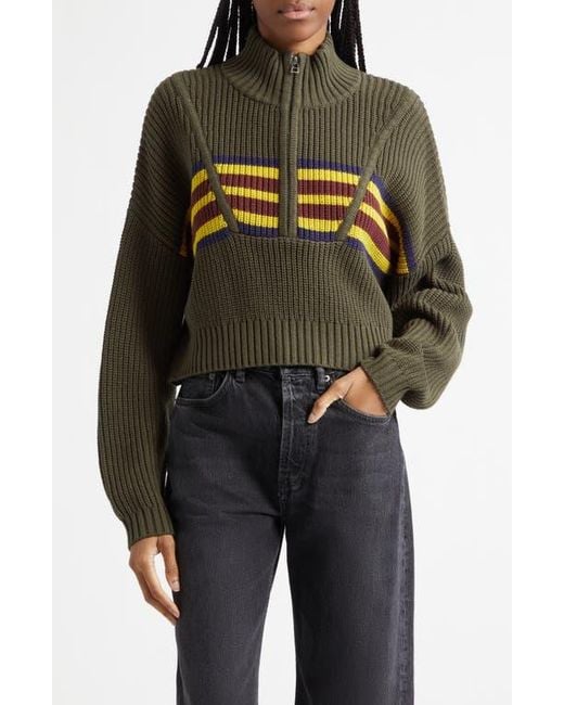 Staud Black Cropped Hampton Sweater